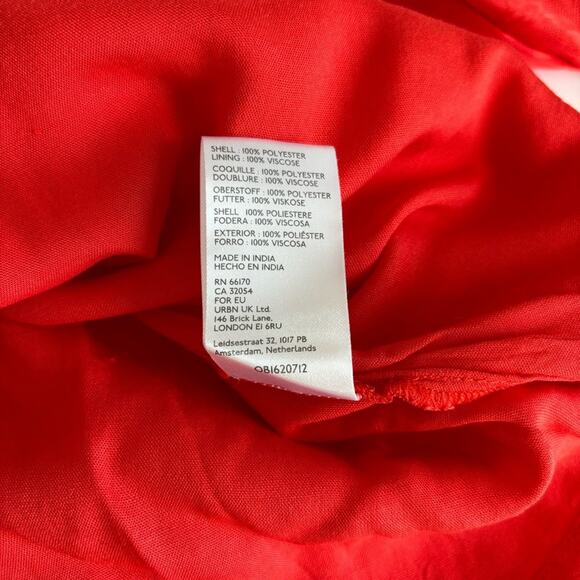 Urban Outfitters Rebecca Red Long Sleeve Jacquard Boho Holiday Mini Dress Small - Picture 10 of 13